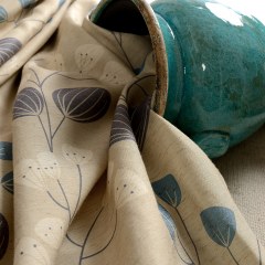 Block Blatt Floral Creme Vorhang 4