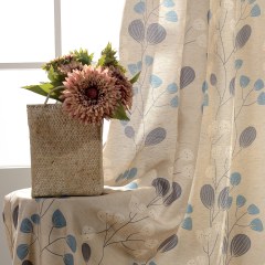 Block Blatt Floral Creme Vorhang