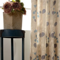 Block Blatt Floral Creme Vorhang 5