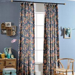 Elegante Pfingstrosenblaue Vorhänge 7