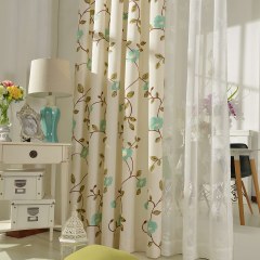 Floral Journey Salbei bestickte Gardine 4