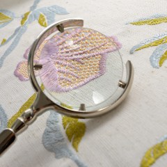 Duftendes Blau Zweigbestickte Gardine