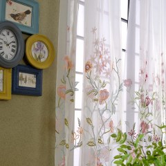 Duftendes Blau Zweiggestickte Voile Vorhang 2