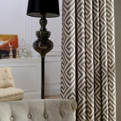 Griechisches Schlüsselmuster Dunkelbraune Gardine 4