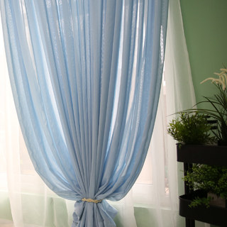 Notting Hill Baby Blue Luxus Voile Vorhang 3