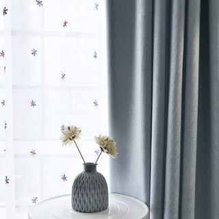 Zartes Frühlingslicht Hellblau Vorhang 3