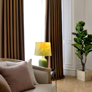 Verdunkelungs-Zickzack-Twill Kaffee Braun Vorhang 4