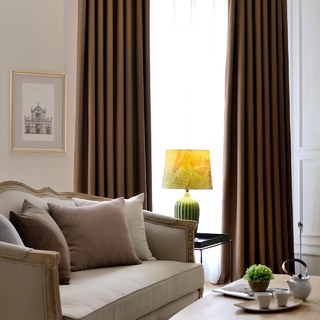 Verdunkelungs-Zickzack-Twill Kaffee Braun Vorhang 3