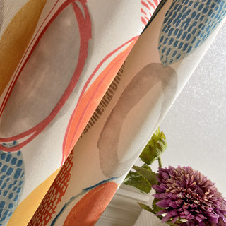 Infinity Rot Modernes Geometrisches Muster Vorhang 5