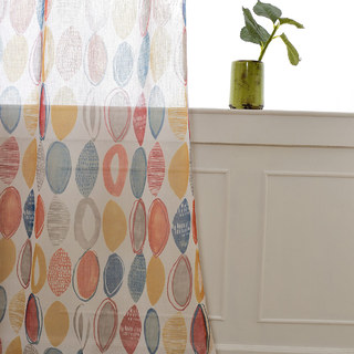 Infinity Rot Modernes Geometrisches Voile Vorhang 3