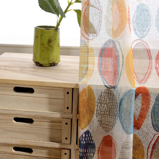 Infinity Rot Modernes Geometrisches Voile Vorhang 4