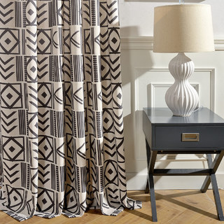 Die City Sketch Schwarz Moderne Geometrische Gardine 3