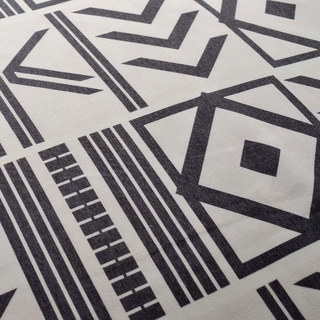 Die City Sketch Schwarz Moderne Geometrische Gardine