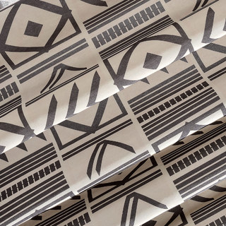 Die City Sketch Schwarz Moderne Geometrische Gardine 6