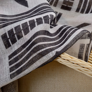 Die City Sketch Schwarz Moderne Geometrische Voile Gardine 5