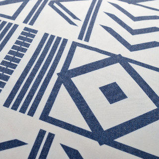 Die City Sketch Blaue Moderne Geometrische Gardine