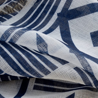 Die City Sketch Blaue Moderne Geometrische Voile Gardine