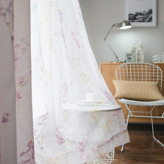 Hummingbird Pink Transparenter Voile Vorhang