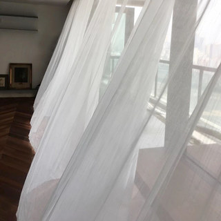 Sommer Wind Streifen Textur Weißer Schierer Voile Vorhang 2