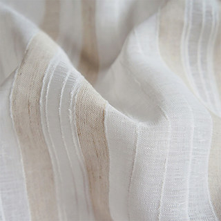 Ländlicher Charme Gestreifte Leinen Voile Gardine 4