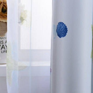 Seestern Babyblau Transparenter Voile Vorhang 3
