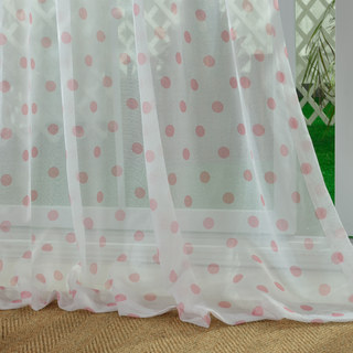 Klassischer rosa Polka-Dot Voile Vorhang 4