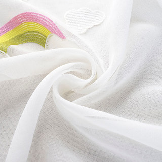 Chase Rainbows Pink Embroiderte Transparente Voile Gardine 3