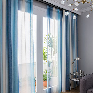 Sea Breeze Cocktail Sea Blue und Coconut White gestreifter Vorhang 2
