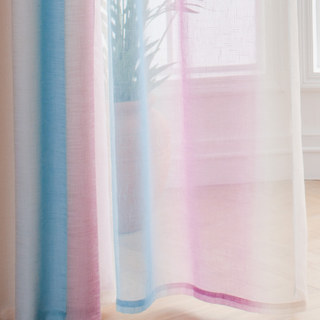 Sea Breeze Cocktail Sea Blue and Tropic Pink Striped Sheer Voile Curtain
Sea Breeze Cocktail Meeresblau und Tropenrosa gestreifter, transparenter Voile-Vorhang