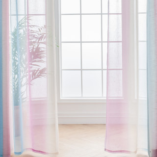 Sea Breeze Cocktail Sea Blue and Tropic Pink Striped Sheer Voile Curtain
Sea Breeze Cocktail Meeresblau und Tropenrosa gestreifter, transparenter Voile-Vorhang 2