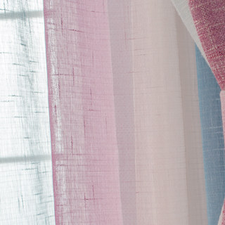 Sea Breeze Cocktail Sea Blue and Tropic Pink Striped Sheer Voile Curtain
Sea Breeze Cocktail Meeresblau und Tropenrosa gestreifter, transparenter Voile-Vorhang 3
