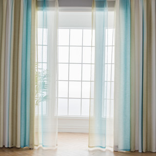 Sea Breeze Cocktail Yellow Beach Sand and Turquoise Sea Striped Curtain
Vorhang im Sea Breeze Cocktail Gelb, Sandstrand und Türkis Meeresstreifen-Design 3