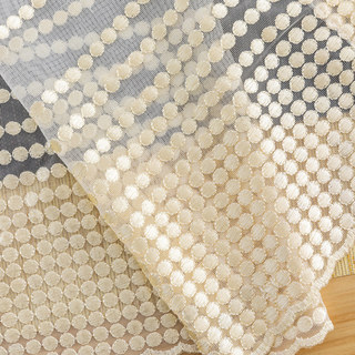 Bestickte goldene punktierte durchscheinende Voile Gardine