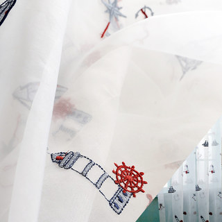 Ahoy bestickte nautische transparente Voile Gardine 5