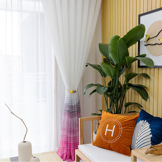 Pinselstriche Rosa Transparente Voile Vorhänge 3