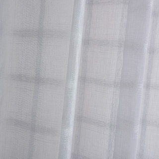 Roma Gestreifte Gitterstruktur Gewebte Schiere Voile Vorhänge 2
