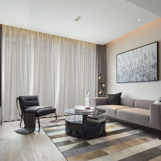 Tide Luxuriöse horizontale gestreifte Pastellkaffee Voile Gardine 4