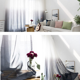 Die perfekte Mischung Ombre Dunkelgrauer Transparenter Voile Vorhang 5