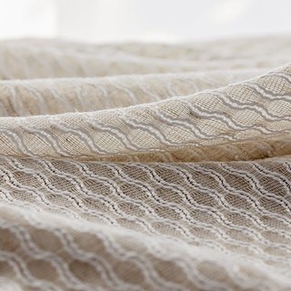 Wave Some Magic Oatmeal Cotton Blend Net Trellis Heavy Net Curtain 6
