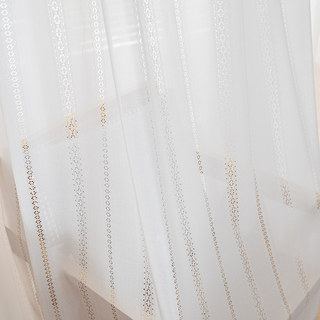 Japanische Spitze Elfenbein Hohlstreifen Transparenter Voile Vorhang