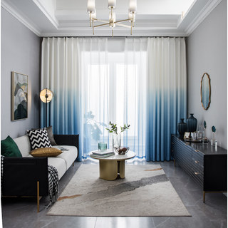 Die perfekte Mischung Ombre Saphirblau Vorhang 6