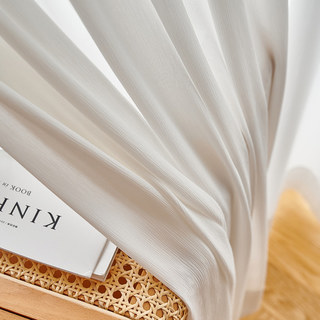 Pinstripes Weiß Geknitterter Voile Schierer Vorhang 2