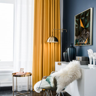 Gekräuselte Wellen Superdicker Zitronengelb Blickdichter Vorhang 9