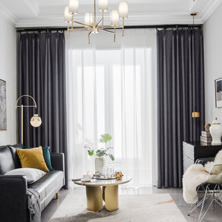 Gewellte Wellen Superdicker Hellgrauer 100% Verdunkelungs-Vorhang 2