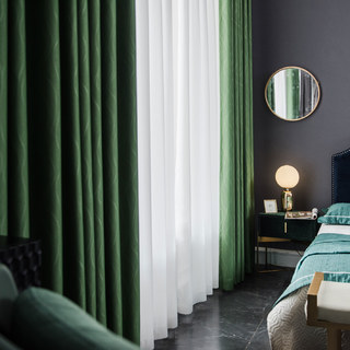 Gekräuselte Wellen Superdicker Olivgrüner Verdunkelungsvorhang 11