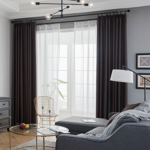 Superdickes Kaffeebraun 100% Verdunkelungsvorhang 1