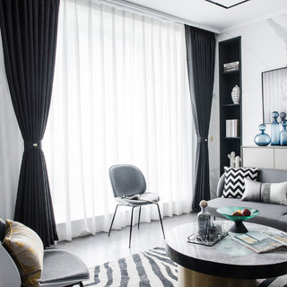 Superdicker Blätterweiden Kohle Schwarz 100% Verdunkelungsvorhang 6