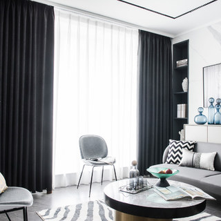 Superdicker Blätterweiden Kohle Schwarz 100% Verdunkelungsvorhang 2