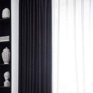 Superdicker Blätterweiden Kohle Schwarz 100% Verdunkelungsvorhang 5