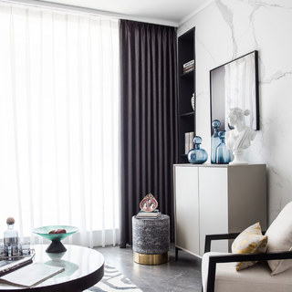 Superdicker Blattweiden-Dunkelgrau 100% Verdunkelungs-Vorhang 6